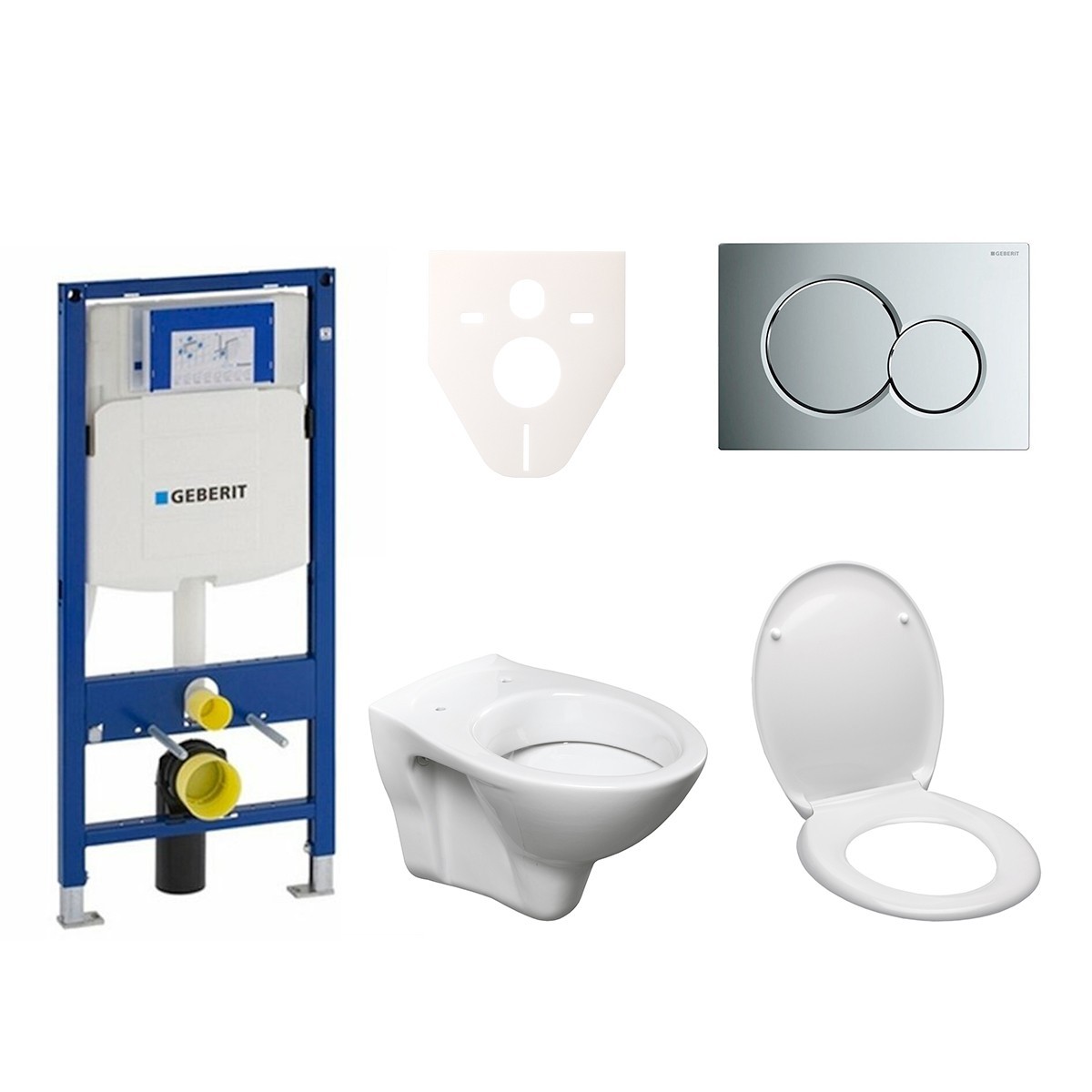 Cenově zvýhodněný závěsný WC set Geberit do lehkých stěn / předstěnová montáž+ WC S-Line S-line Pro 111.300.00.5ND2