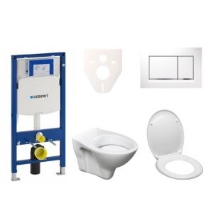 Cenově zvýhodněný závěsný WC set Geberit do lehkých stěn / předstěnová montáž+ WC S-Line S-line Pro 111.300.00.5ND5