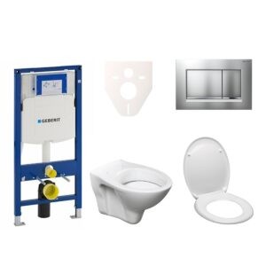 Cenově zvýhodněný závěsný WC set Geberit do lehkých stěn / předstěnová montáž+ WC S-Line S-line Pro 111.300.00.5ND7