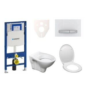 Cenově zvýhodněný závěsný WC set Geberit do lehkých stěn / předstěnová montáž+ WC S-Line S-line Pro 111.300.00.5ND8