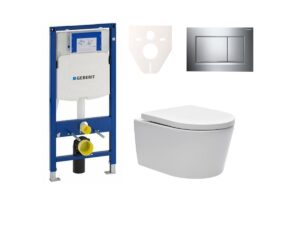 Cenově zvýhodněný závěsný WC set Geberit do lehkých stěn / předstěnová montáž+ WC SAT Brevis SIKOGES3W6