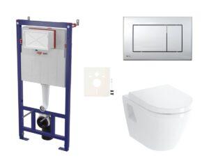 Cenově zvýhodněný závěsný WC set SAT do lehkých stěn / předstěnová montáž+ WC VitrA Integra SIKOSSINTBO21K