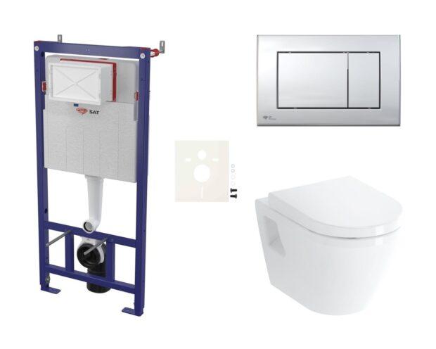 Cenově zvýhodněný závěsný WC set SAT do lehkých stěn / předstěnová montáž+ WC VitrA Integra SIKOSSINTBO21K