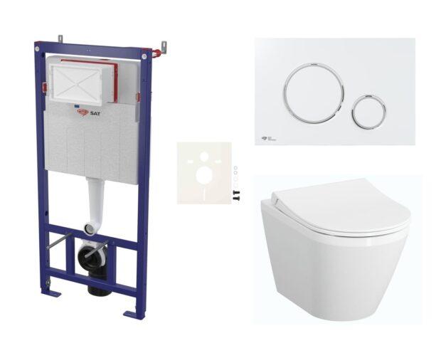 Cenově zvýhodněný závěsný WC set SAT do lehkých stěn / předstěnová montáž+ WC VitrA Integra SIKOSSINTRESU70K