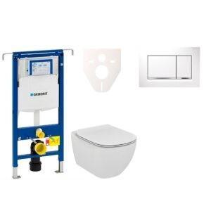 Cenově zvýhodněný závěsný WC set Geberit do lehkých stěn / předstěnová montáž+ WC Ideal Standard Tesi 111.355.00.5NF5