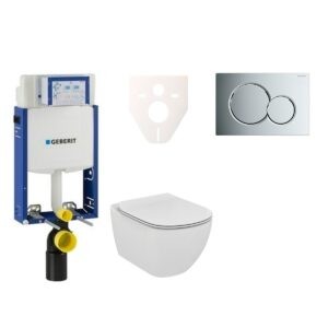 Cenově zvýhodněný závěsný WC set Geberit k zazdění + WC Ideal Standard Tesi 110.302.00.5NF2