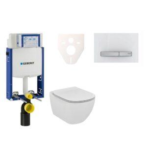 Cenově zvýhodněný závěsný WC set Geberit k zazdění + WC Ideal Standard Tesi 110.302.00.5NF8