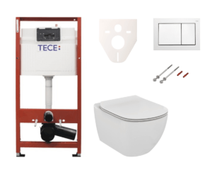 Cenově zvýhodněný závěsný WC set TECE do lehkých stěn / předstěnová montáž+ WC Ideal Standard Tesi SIKOTSF0