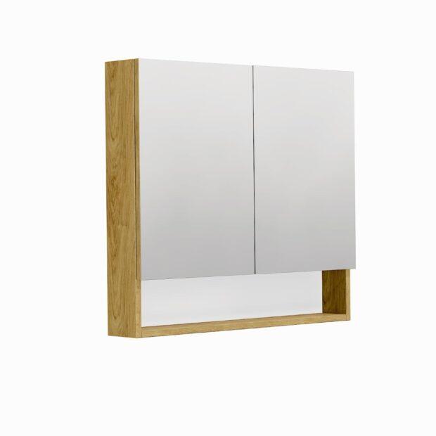 Zrcadlová skříňka SAT Cubeway 80x14x72 cm lamino dub hickory GALCU80DH